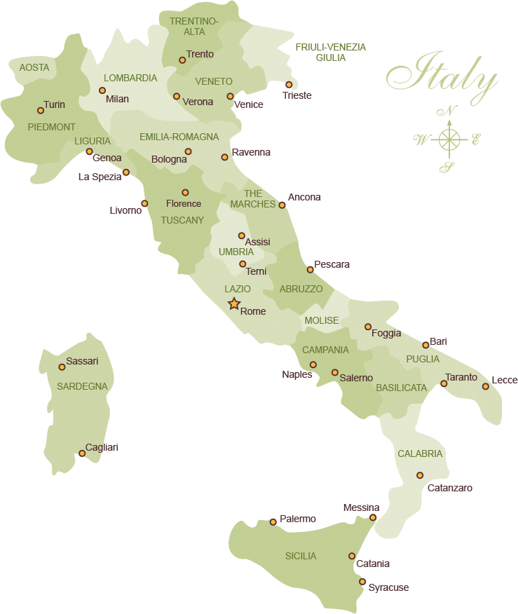 Map Of Italy Showing The Regions - Get Latest Map Update